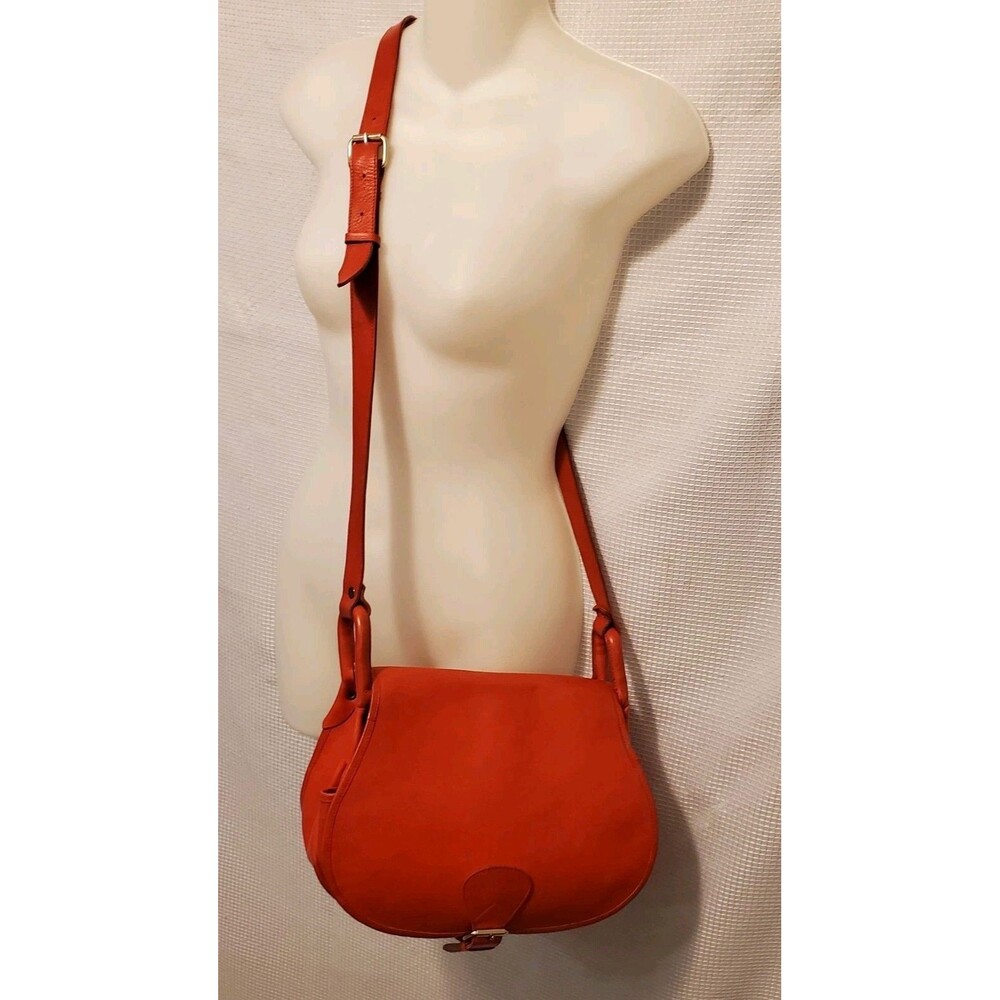 Vintage Mister Ernest Red Genuine Leather Crossbody Messenger Bag Satchel